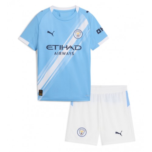 Maglia Calcio Manchester City Prima Divisa Bambino 2025-26 Manica Corta (+ pantaloncini)